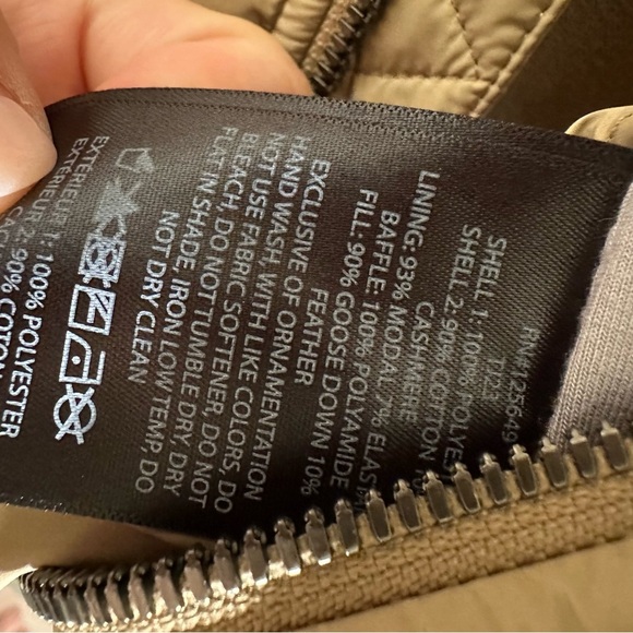 NWT $525 Aether Phase Vest Women’s XL Chinchilla Brown Cashmere Goose Down - Picture 15 of 15